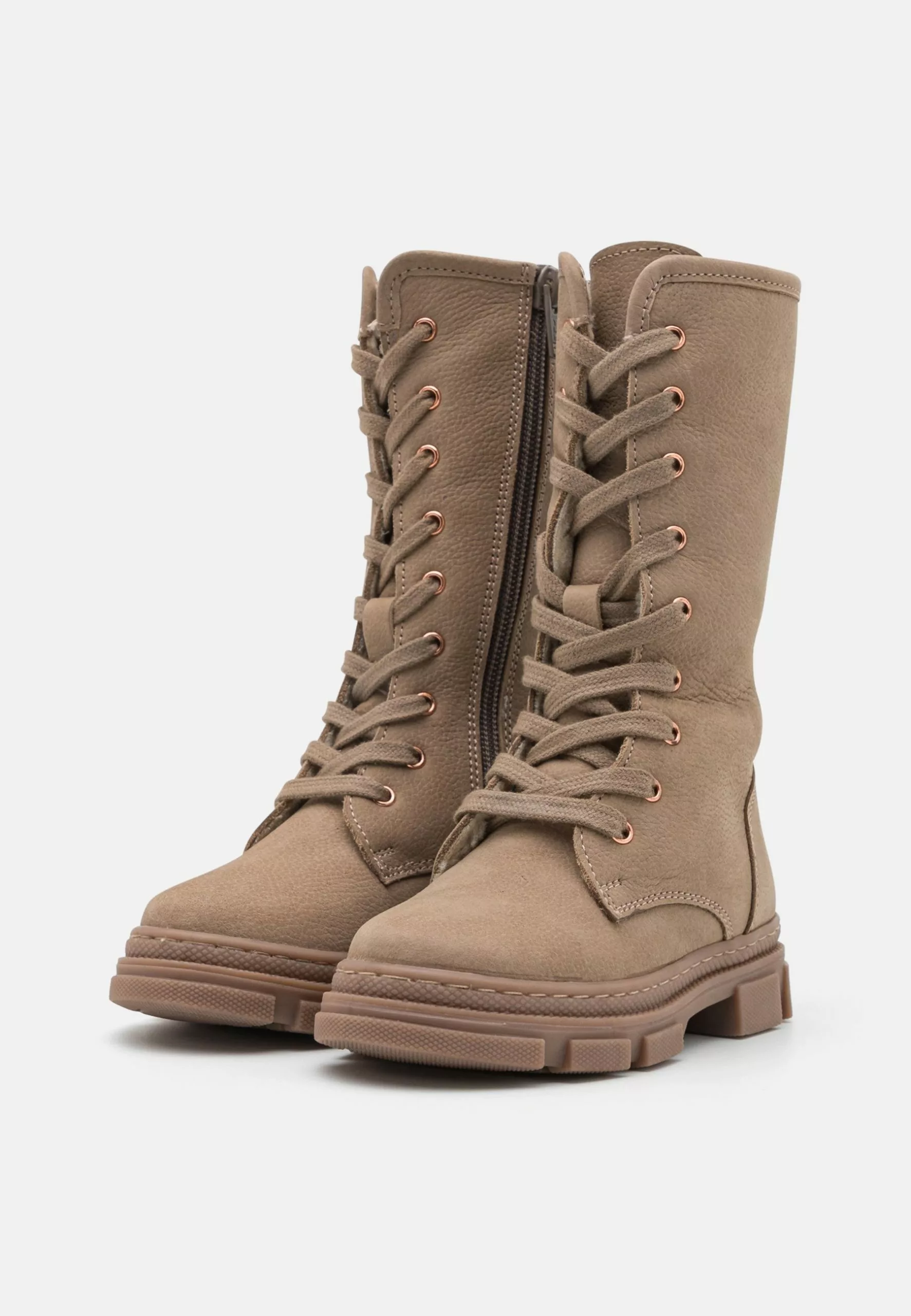 Friboo Leather - Veterlaarzen - Taupe 2 Friboo Leather - Veterlaarzen - Taupe - Afbeelding 2