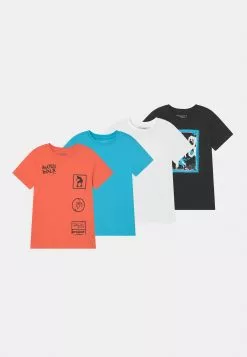 Aanbiedingen Kleding Trend Winkel 3 Friboo Unisex 4 Pack- T-Shirt Print - Multi-Coloured